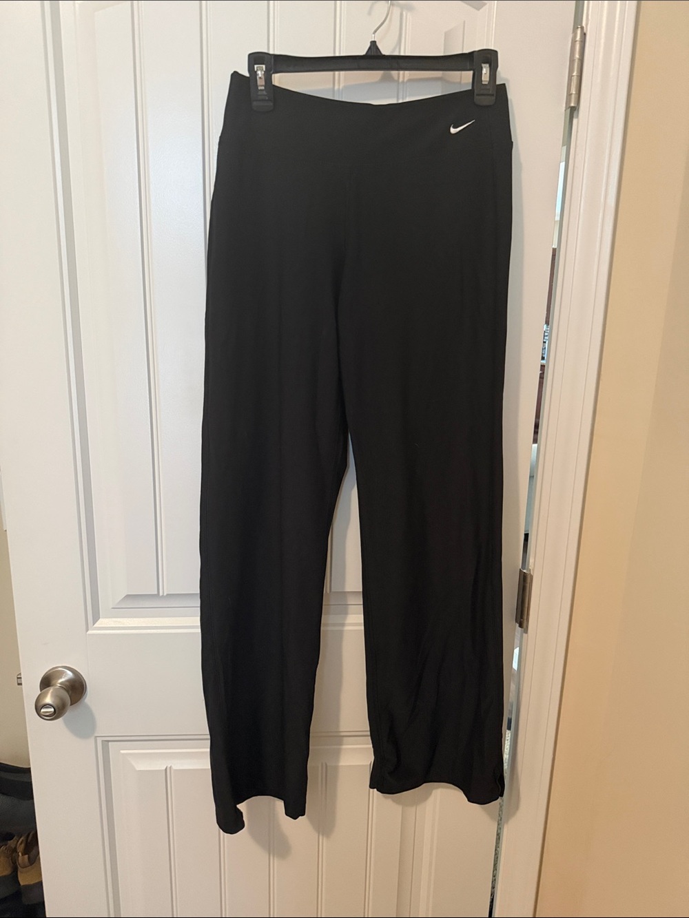 Nike Black Wide-Leg Lounge Pants with Swoosh
